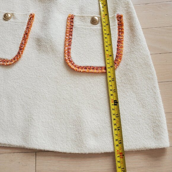 Maje ! Ivory and orange Trim mini Skirt ( EU/38) - Picture 11 of 11